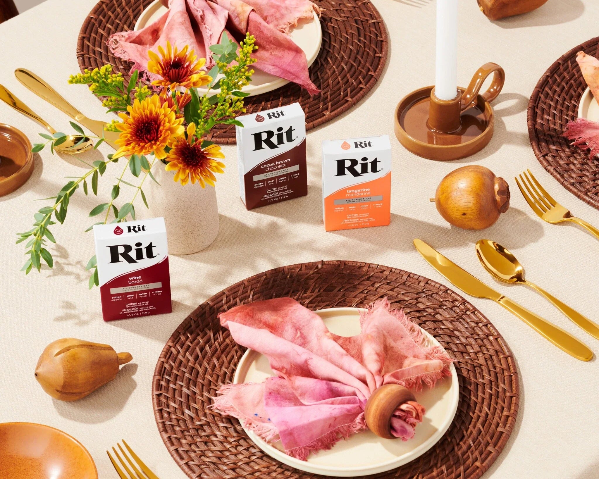 Ice Dye Fall Leaf Napkins