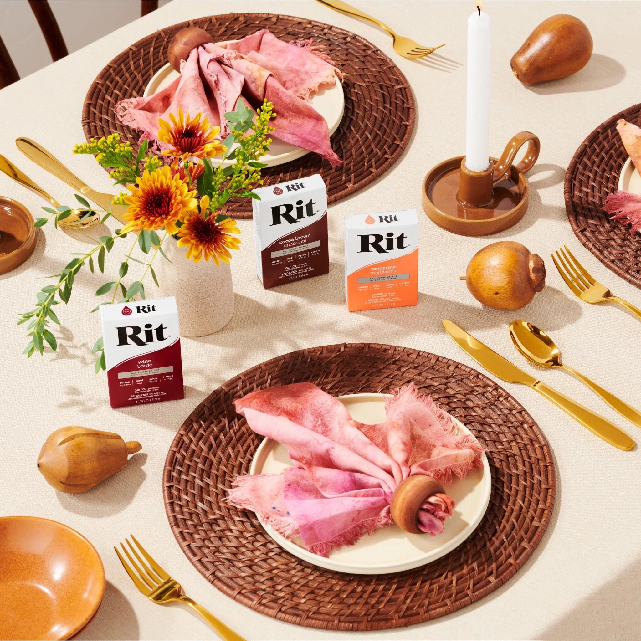 Ice Dye Fall Leaf Napkins