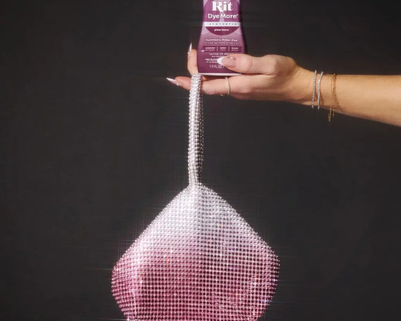 Dip Dyed Rhinestone Purse