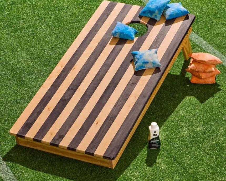 Dye Stained Cornhole Board